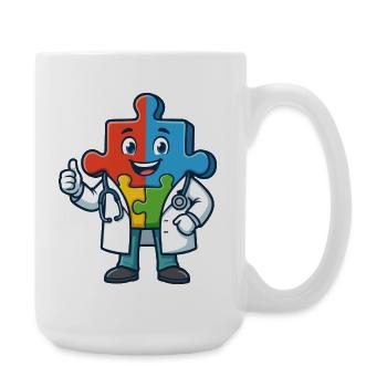 Puzzle Pals Doktormaskottchen - Große Tasse 440 ml - Weiß - Rechts