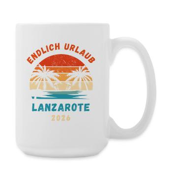 Lanzarote Urlaub 2026 Kanaren Reise Outfit - Große Tasse 440 ml - Weiß - Rechts