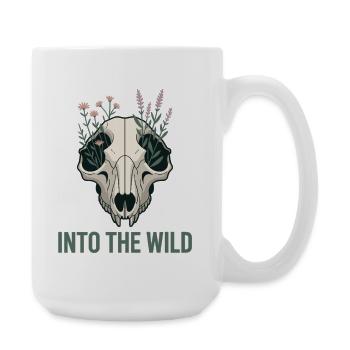 Boho Skull Shirt Floral Wilderness Outdoor - Large Mug 440 ml - white - Right