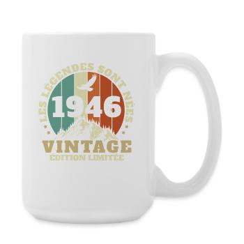 1946 Vintage Rétro Cadeau D'anniversaire - Grande tasse 440 ml - blanc - Droite