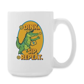 Pickleball Funny Player Dink Sip Repeat Love - Large Mug 440 ml - white - Right