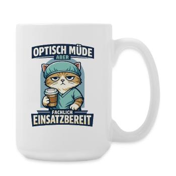 Optisch müde aber fachlich einsatzbereit Arzt - Große Tasse 440 ml - Weiß - Rechts
