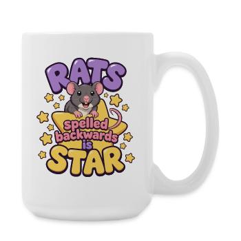 Rat Domestique : La Petite Étoile Kawaii - Grande tasse 440 ml - blanc - Droite