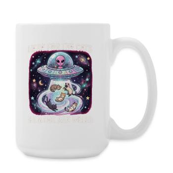 Here For The Cats – Humans Are Weird - Große Tasse 440 ml - Weiß - Rechts