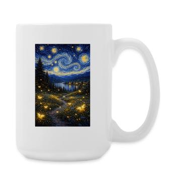 Glühwürmchen Sternennacht - Große Tasse 440 ml - Weiß - Rechts