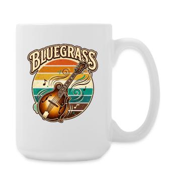 Retro Vintage Bluegrass Music Mandolin - Large Mug 440 ml - white - Right