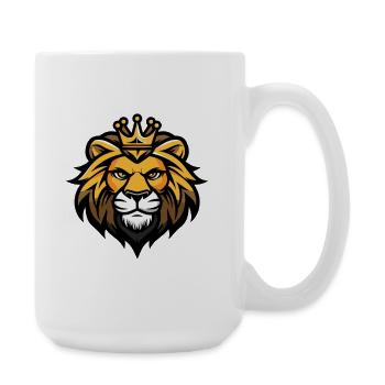 Lion Head Crown - Large Mug 440 ml - white - Right