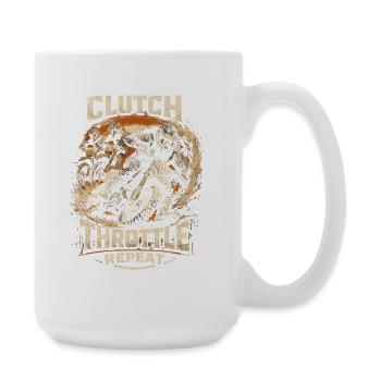 Dirtbike Dirt Bike Motocross Clutch Throttle - Large Mug 440 ml - white - Right