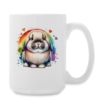 Don du Lapin Bélier Nain - Grande tasse 440 ml - blanc - Droite