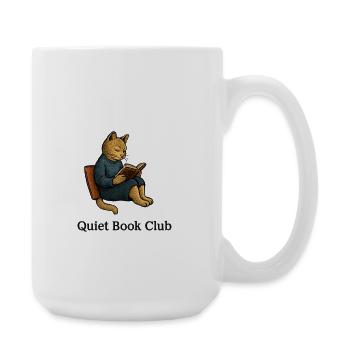 Katz im Leseclub - Große Tasse 440 ml - Weiß - Rechts