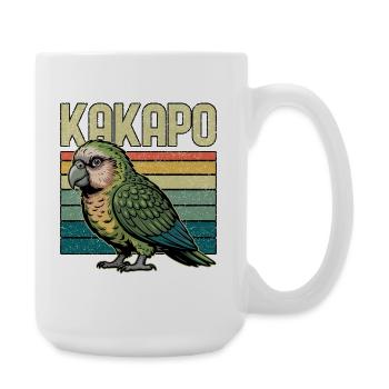 Kakapo Papagei Rétro de Nouvelle-Zélande - Grande tasse 440 ml - blanc - Droite