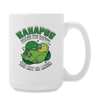 Kakapos Make Me Happy New Zealand Bird - Large Mug 440 ml - white - Right