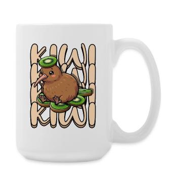 Kiwi-Vogel Kiwi-Frucht Niedlich Kiwi Neuseeland - Große Tasse 440 ml - Weiß - Rechts