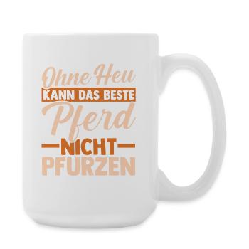 Reiten Pferdeliebhaber Reiterhof Pferde - Große Tasse 440 ml - Weiß - Rechts