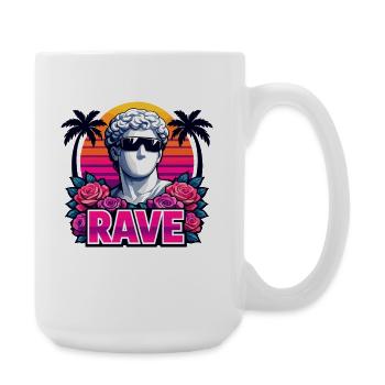 RAVE Retro Statue Sunset for Festival & Party - Large Mug 440 ml - white - Right