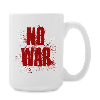 NO WAR – Statement for peace against war - Large Mug 440 ml - white - Right