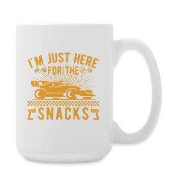 Voitures de slot & snacks cadeau de course de voitures de course de voitures à futs - Grande tasse 440 ml - blanc - Droite