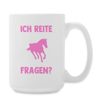 Reiten Pferdeliebhaber Reiterhof Pferde - Große Tasse 440 ml - Weiß - Rechts
