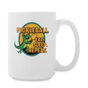 Pickleball Essen Schlaf Wiederholen Lustiger Spieler - Große Tasse 440 ml - Weiß - Rechts
