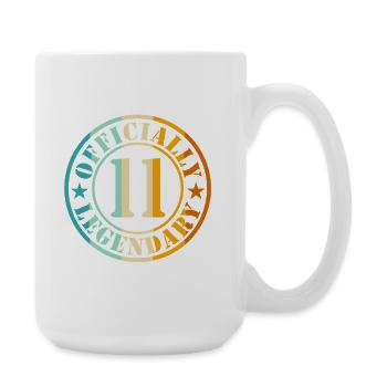 11th Birthday Boy Girl Legend Level 11 - Large Mug 440 ml - white - Right