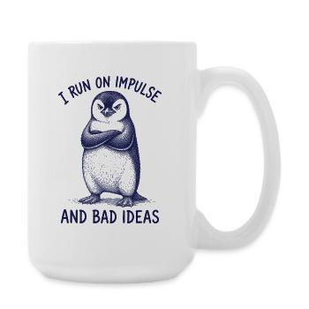 Chemise drôle de pingouin Mauvaises idées Humour - Grande tasse 440 ml - blanc - Droite