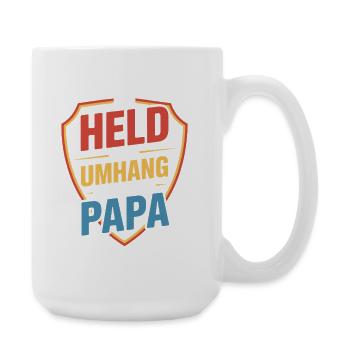 Lustiges Vatertag Geschenk Held Ohne Umhang Papa - Große Tasse 440 ml - Weiß - Rechts