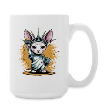 Œuvres d’art de la statue de la Liberté du Chat Sphinx - Grande tasse 440 ml - blanc - Droite