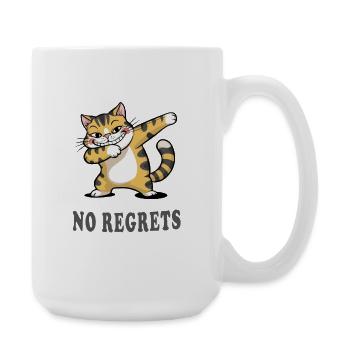 No Regrets Funny Cat Humor Design - Large Mug 440 ml - white - Right