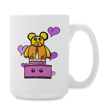 Gâteau d’anniversaire Ours en peluche Gâteau Enfants - Grande tasse 440 ml - blanc - Droite