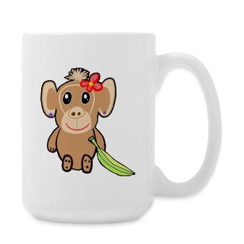 Banana Monkey Kids Zoo Zoo Animals - Large Mug 440 ml - white - Right