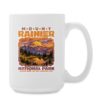 Panorama du parc national du mont Rainier - Grande tasse 440 ml - blanc - Droite