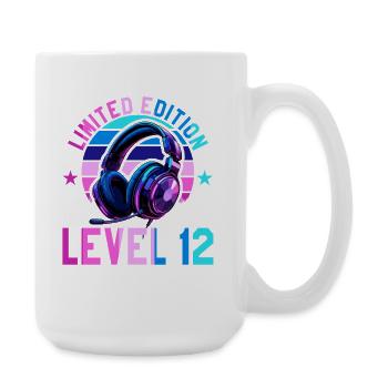 11. Geburtstag Junge Mädchen Gamer Level 11 - Große Tasse 440 ml - Weiß - Rechts