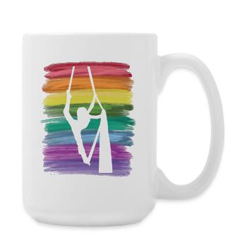 Tissu vertical Acrobaties aériennes vintage Soie aérienne - Grande tasse 440 ml - blanc - Droite