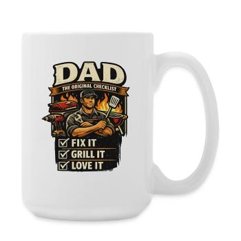 Papa Design Vatertag Grillen Geschenk - Große Tasse 440 ml - Weiß - Rechts
