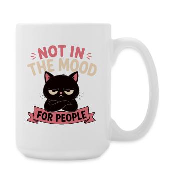 Pas d’humeur à humains, chat drôle - Grande tasse 440 ml - blanc - Droite