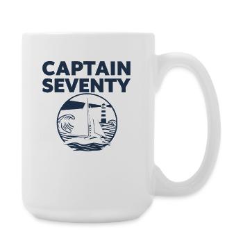 Kapitän 70 Jahre Segeln - Große Tasse 440 ml - Weiß - Rechts