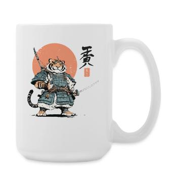 Tiger Samurai Armor Katana - Large Mug 440 ml - white - Right