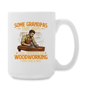 Cool Grandpas Do Woodworking Humor - Large Mug 440 ml - white - Right