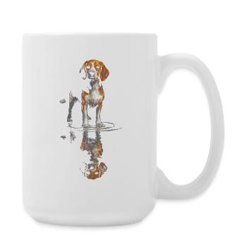Beagle at the water level - Large Mug 440 ml - white - Right