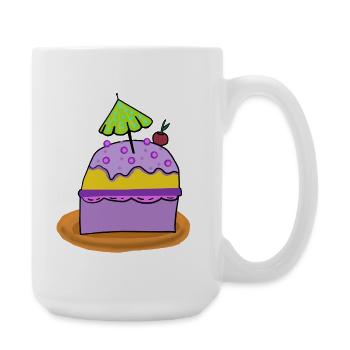 Geburtstag Muffin Kuchen Kinder Kind - Große Tasse 440 ml - Weiß - Rechts