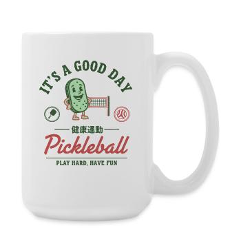 Pickleball Funny Player Love Pickleball Court - Large Mug 440 ml - white - Right
