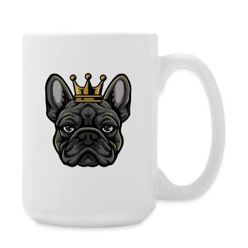 Couronne de chien bouledogue français - Grande tasse 440 ml - blanc - Droite
