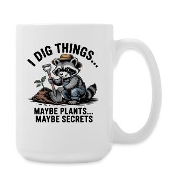 Jardinier de ratons laveurs cherchant des plantes - Grande tasse 440 ml - blanc - Droite