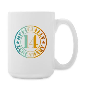 14th Birthday Boy Girl Legend Level 14 - Large Mug 440 ml - white - Right