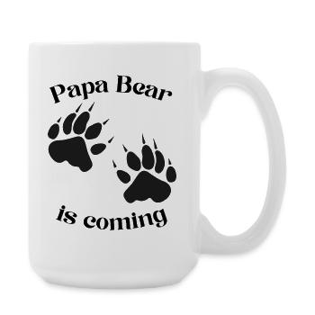 Papa Bear Paw Print – Family Dad Shirt - Große Tasse 440 ml - Weiß - Rechts