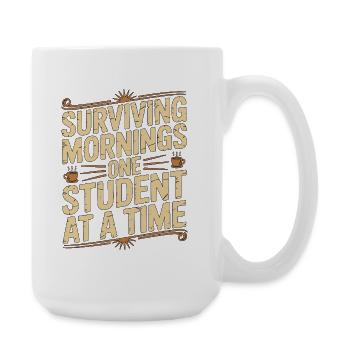 Homeroom Teacher Surviving Mornings Class Advisor - Large Mug 440 ml - white - Right
