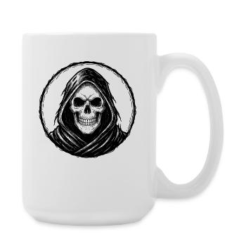 Motorrad Biker V-Twin Motor Skull Totenkopf Rocker - Große Tasse 440 ml - Weiß - Rechts