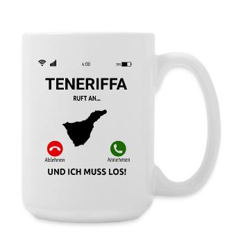 Teneriffa Ruft An Urlaub Kanaren Reise - Große Tasse 440 ml - Weiß - Rechts