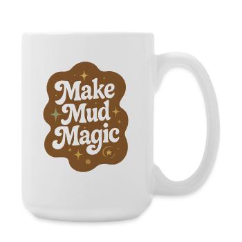 Schlamm-Magie | Töpfern Keramik - Große Tasse 440 ml - Weiß - Rechts