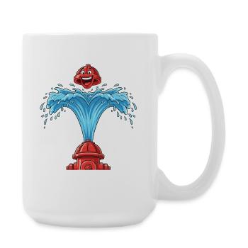 Heart bubbles from hydrant - Large Mug 440 ml - white - Right